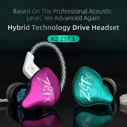 KZ ZST X Hybrid In-Ear Earphones, Purple